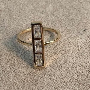 Triple Baguette Vertical Ring, Size 7